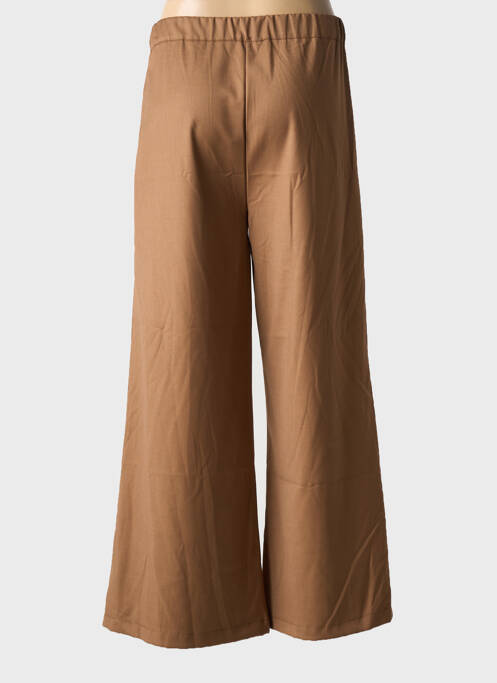 Pantalon large fermeture zippée sous rabat boutonné taille normale marron MIYA femme