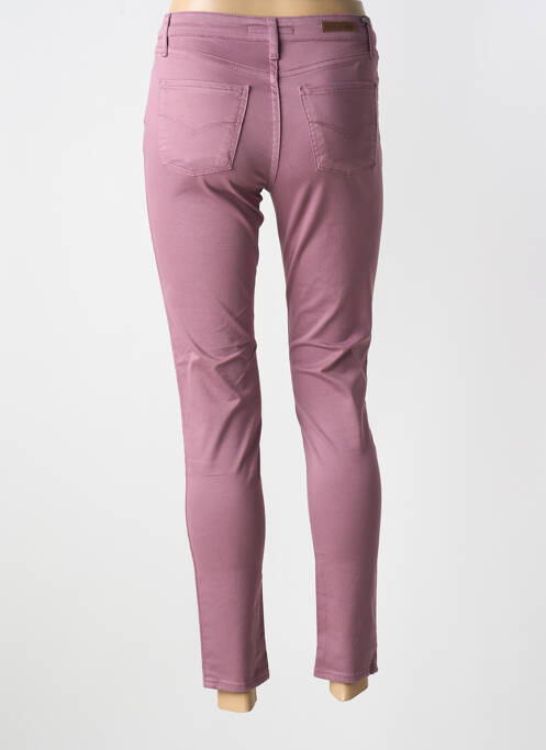 Pantalon slim tissage popeline taille normale violet LCDN femme
