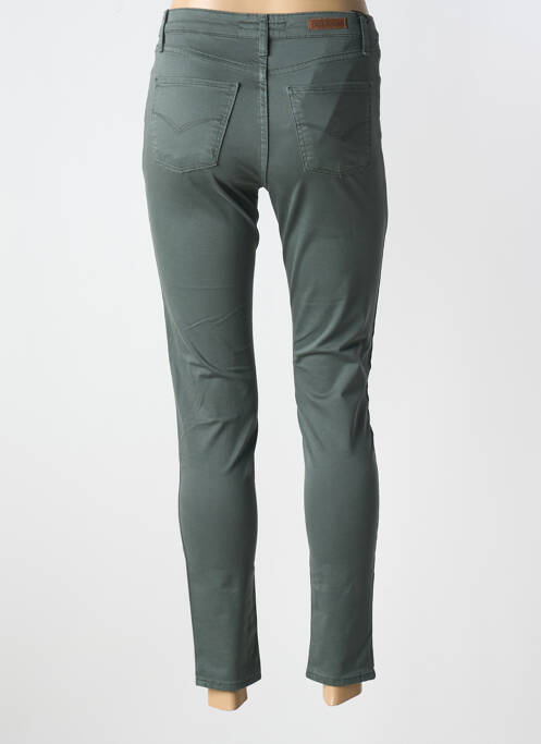 Pantalon slim tissage popeline taille normale vert LCDN femme
