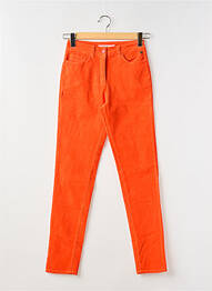 Pantalon slim tissage popeline taille normale orange ÉTYMOLOGIE femme