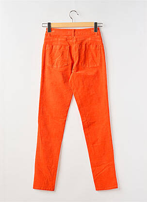 Pantalon slim tissage popeline taille normale orange ÉTYMOLOGIE femme