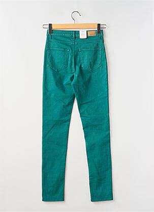 Pantalon slim tissage popeline taille normale vert KANOPE femme