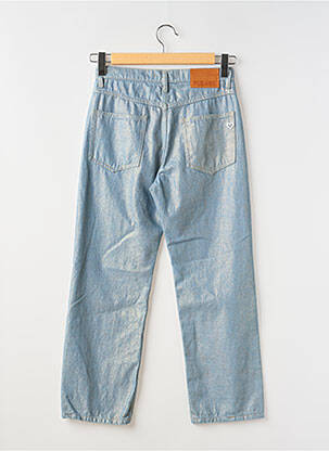 Pantalon droit fermeture zippée sous rabat boutonné taille normale bleu PLEASE femme