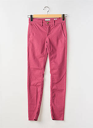 Pantalon slim tissage popeline taille normale rose HAPPY femme