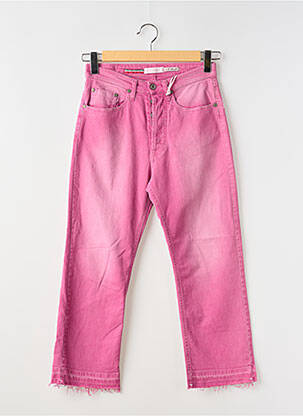 Jeans coupe droite stretch taille normale rose PLEASE femme