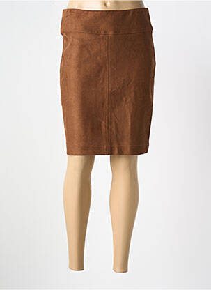 Jupe mi-longue stretch marron DOLCEZZA femme