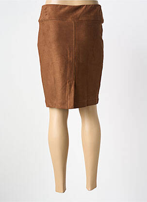 Jupe mi-longue stretch marron DOLCEZZA femme