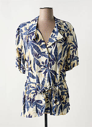Tunique manches courtes coupe cintrée bleu GRIFFON femme