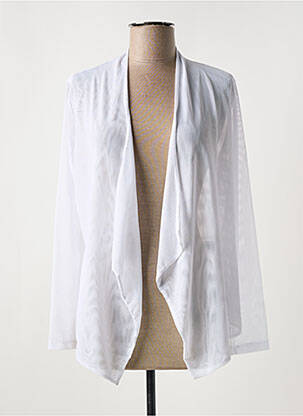 Gilet manches longues col v blanc MALOKA femme