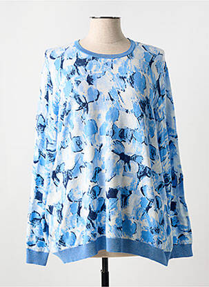 Pull stretch manches longues bleu MICHA femme
