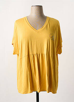 T-shirt coupe droite manches courtes jaune GRIFFON femme