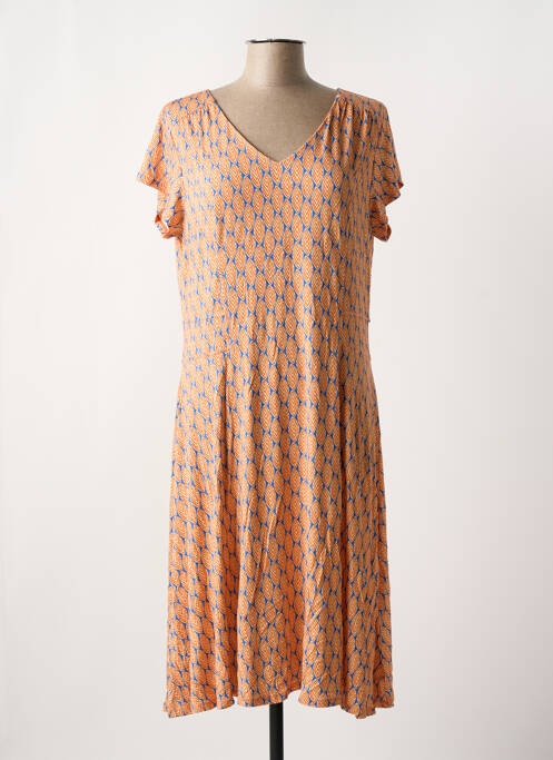 Robe mi-longue orange FELINO pour femme