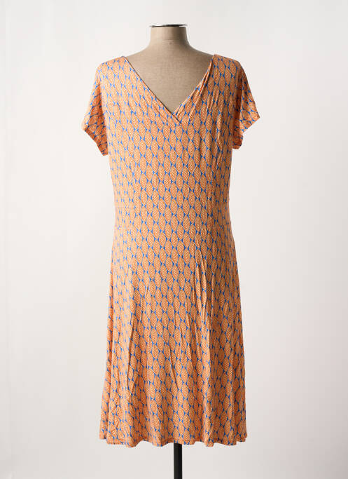 Robe mi-longue orange FELINO pour femme