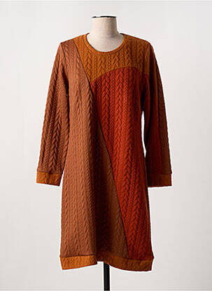 Robe mi-longue manches longues manches longues orange MERI & ESCA femme