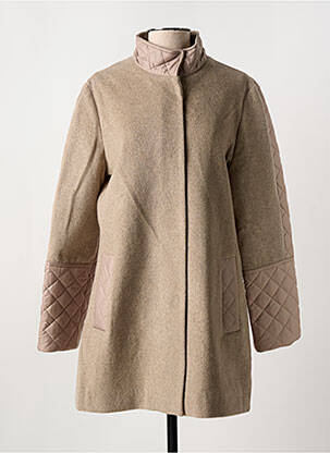 Manteau long coupe droite sans capuche marron MERI & ESCA femme