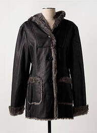 Manteau court poches a capuche noir GUY DUBOUIS femme