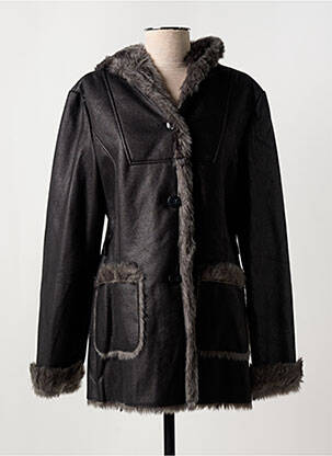 Manteau court poches a capuche noir GUY DUBOUIS femme