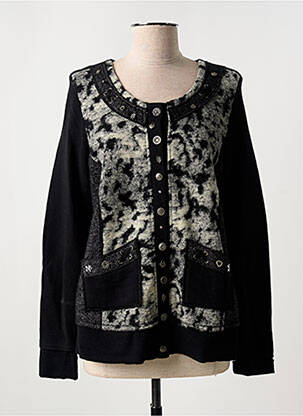 Gilet manches longues col rond noir MERI & ESCA femme