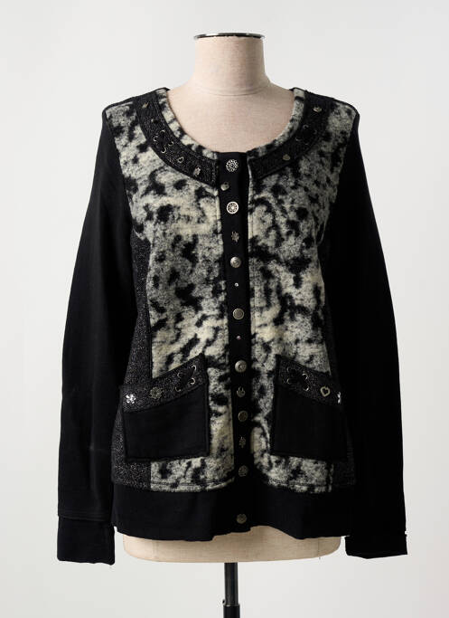 Gilet manches longues resserrée sur le bas noir MERI & ESCA femme