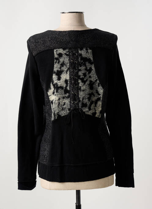 Gilet manches longues resserrée sur le bas noir MERI & ESCA femme