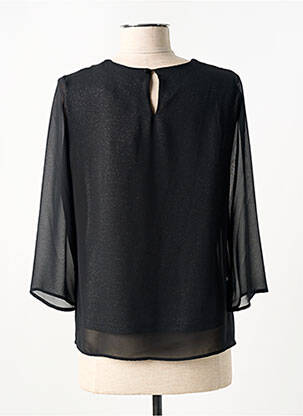 Blouse légère et transparente manches 3/4 noir GUY DUBOUIS femme