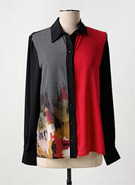 Chemisier tissage crêpe manches longues noir GUY DUBOUIS femme