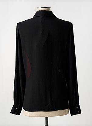 Chemisier tissage crêpe manches longues noir GUY DUBOUIS femme