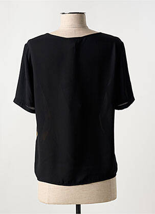 Blouse légère et transparente manches courtes noir GUY DUBOUIS femme