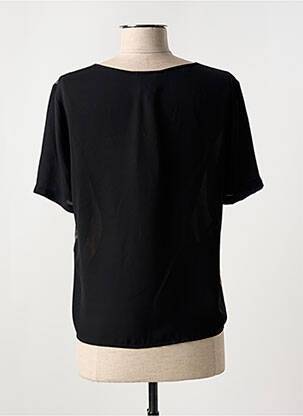 Blouse légère et transparente manches courtes noir FRANCE RIVOIRE femme