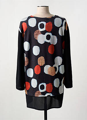 Tunique manches longues tissage crêpe noir FRANCE RIVOIRE femme