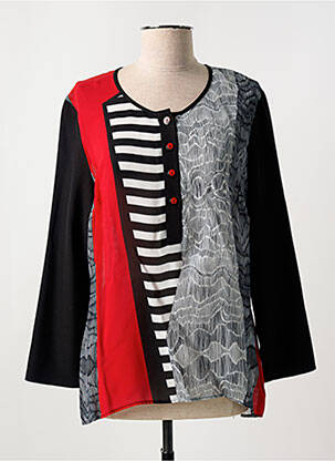 Tunique manches longues tissage crêpe noir GUY DUBOUIS femme