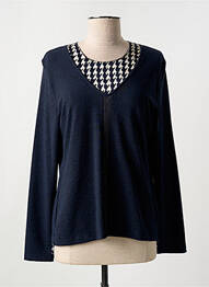Pull tunique tissage chiné manches longues bleu MERI & ESCA femme