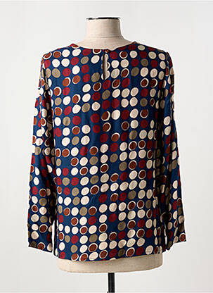 Blouse fermeture boutonnée au dos manches longues bleu GUY DUBOUIS femme