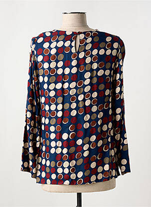 Blouse col rond manches longues bleu FRANCE RIVOIRE femme