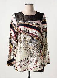 Blouse imprimé fleurs manches longues noir GUY DUBOUIS femme