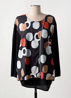 Tunique manches longues noir FRANCE RIVOIRE pour femme