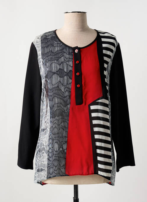 Tunique manches longues noir FRANCE RIVOIRE pour femme