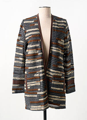 Gilet manches longues coupe cintrée marron MERI & ESCA femme