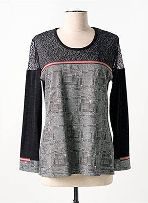 Pull coupe cintrée manches longues gris GUY DUBOUIS femme