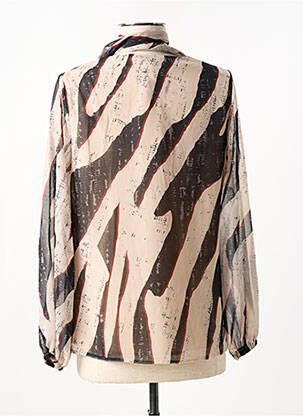 Blouse tissage popeline manches longues beige MERI & ESCA femme