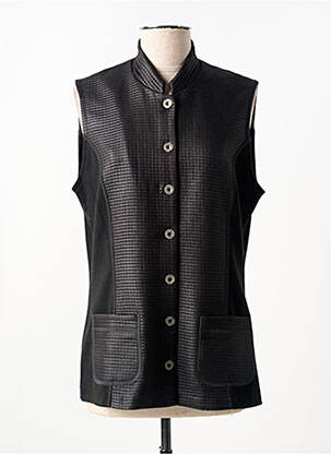 Gilet sans manche coupe cintrée noir FRANCE RIVOIRE femme