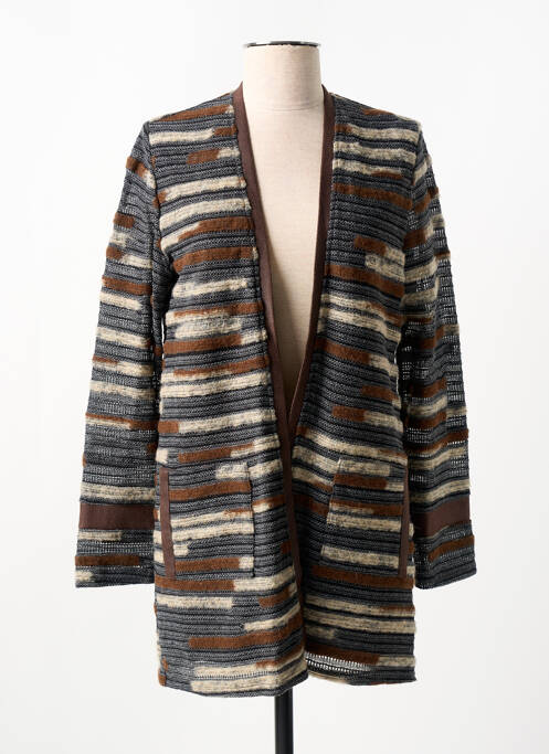 Gilet manches longues marron MERI & ESCA pour femme