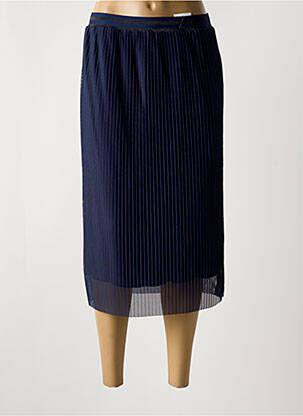 Jupe mi-longue coupe droite bleu MERI & ESCA femme