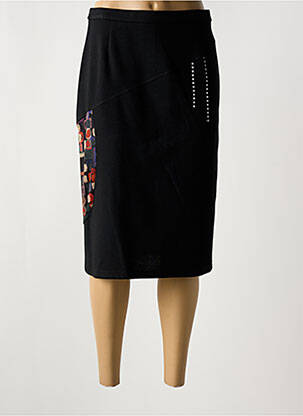 Jupe mi-longue stretch noir GUY DUBOUIS femme