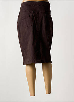 Jupe mi-longue stretch marron GUY DUBOUIS femme