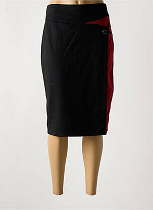 Jupe mi-longue stretch noir GUY DUBOUIS femme
