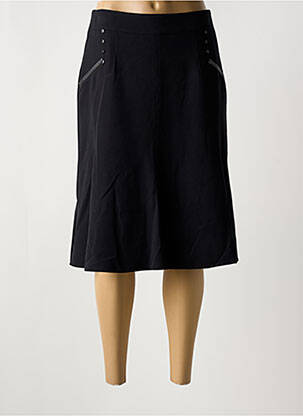 Jupe mi-longue coupe droite noir GUY DUBOUIS femme