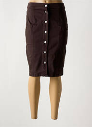 Jupe mi-longue taille normale marron GUY DUBOUIS femme