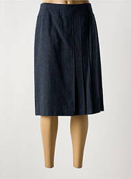 Jupe mi-longue coupe droite bleu GUY DUBOUIS femme