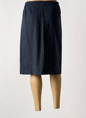 Jupe mi-longue coupe droite bleu GUY DUBOUIS femme